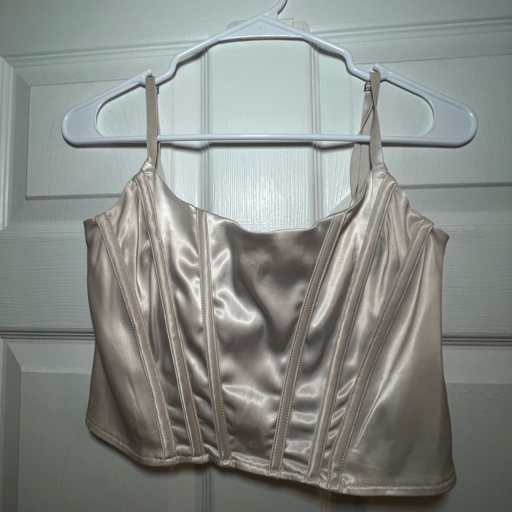 Windsor satin crop corset top